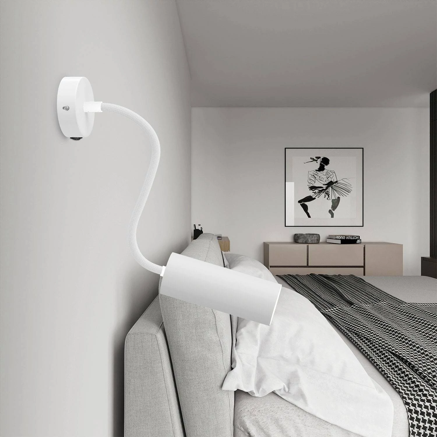 Lámpara Fermaluce Flex 30 con rosetón con interruptor y foco