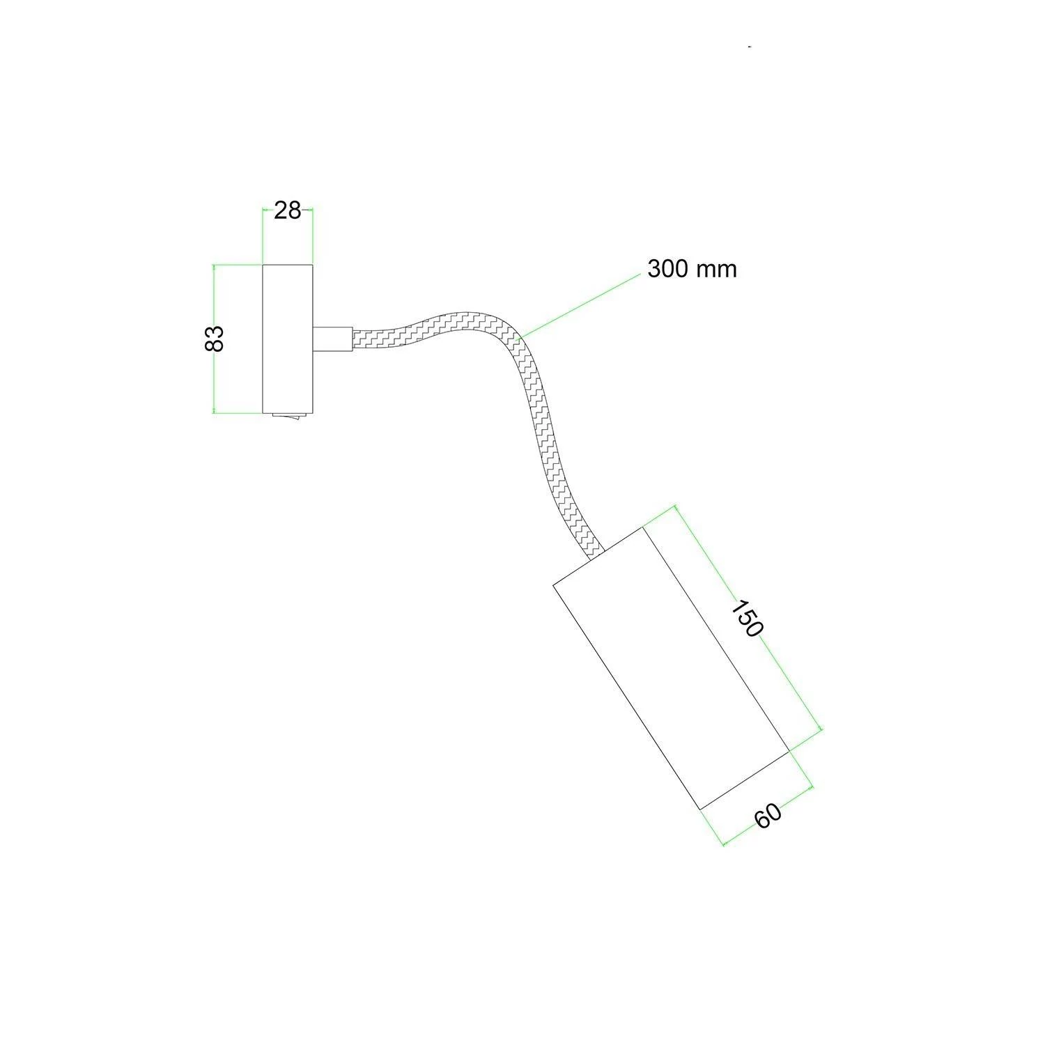 Lámpara Fermaluce Flex 30 con rosetón con interruptor y foco