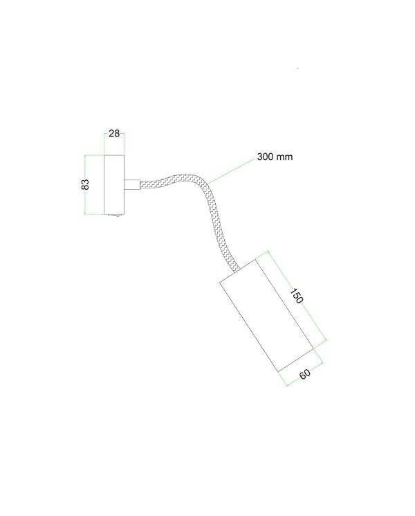 Lámpara Fermaluce Flex 30 con rosetón con interruptor y foco