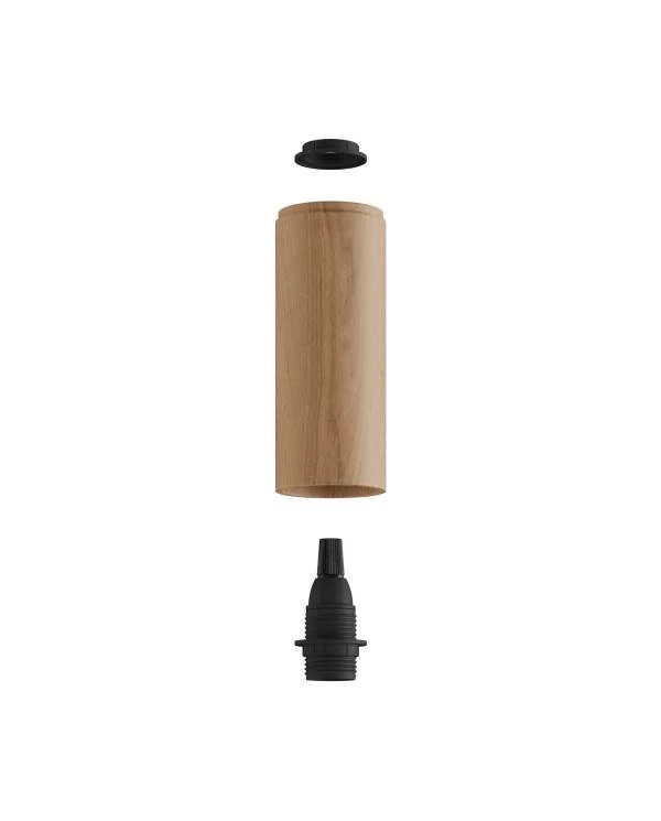 Lámpara Fermaluce Flex 30 con rosetón y foco de madera