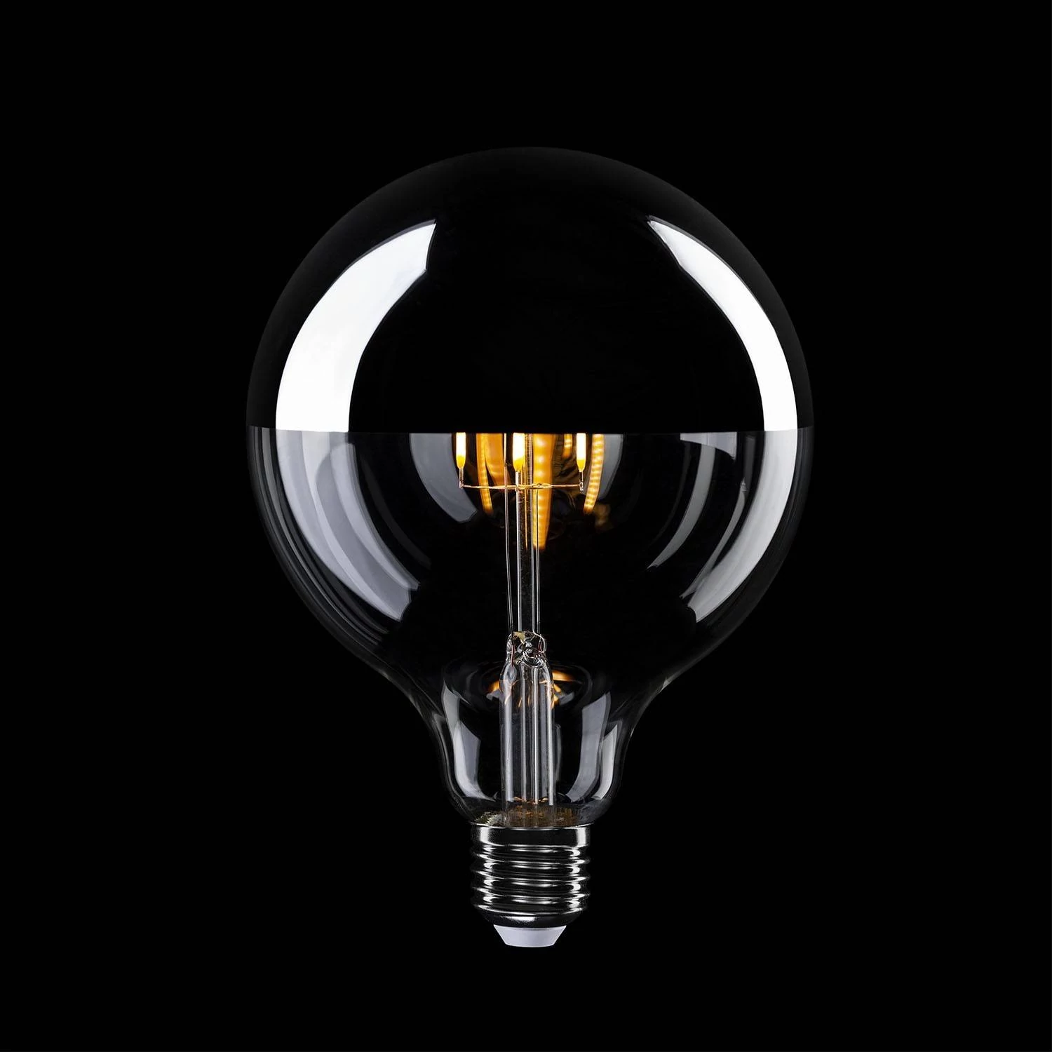 B05 - Bombilla LED G125 media esfera plateada