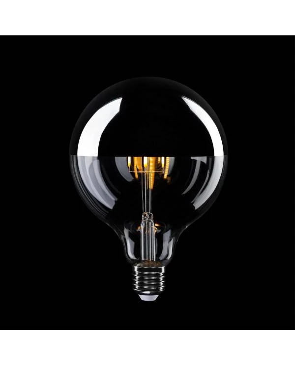 B05 - Bombilla LED G125 media esfera plateada