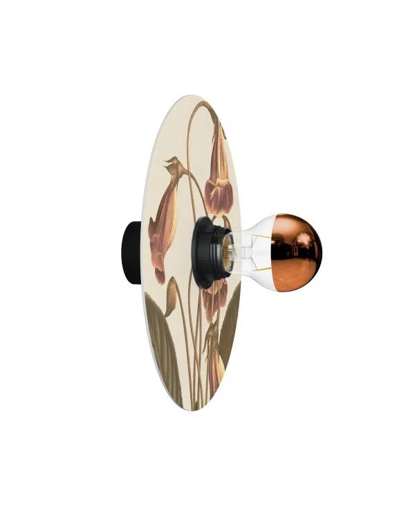 Aplique de pared con pantalla de diseño floral IP44