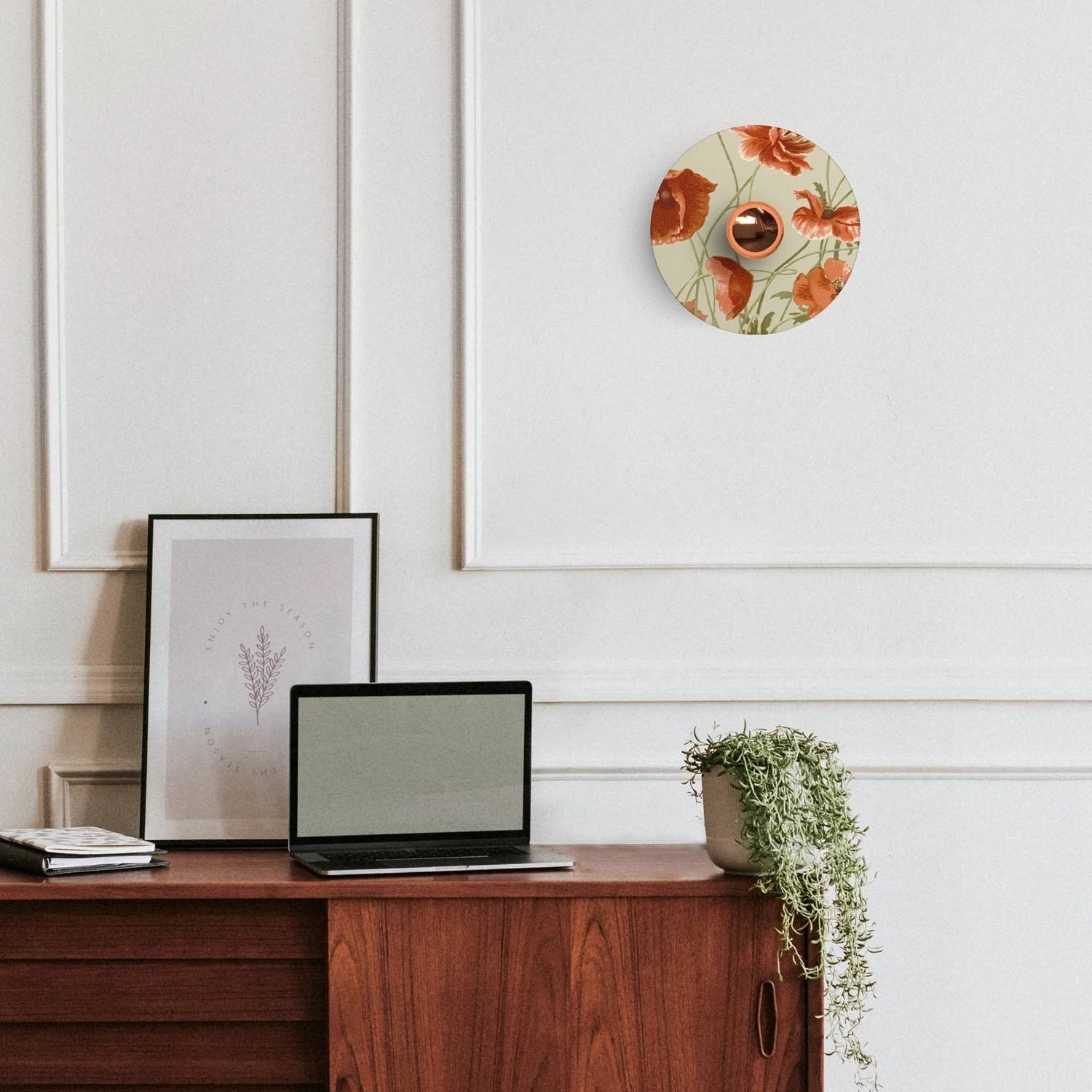 Aplique de pared con pantalla de diseño floral IP44