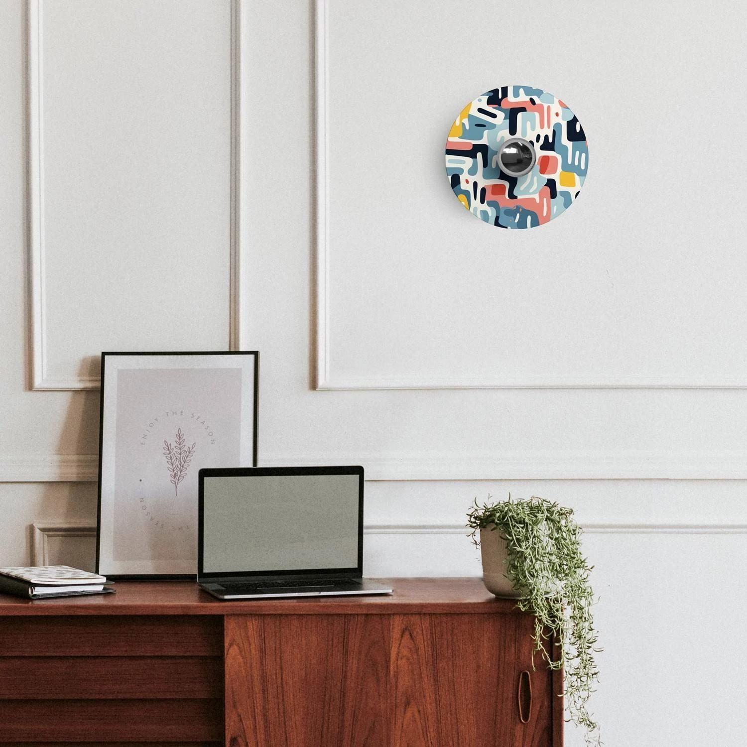 Mini pantalla Dibond con motivos geométricos