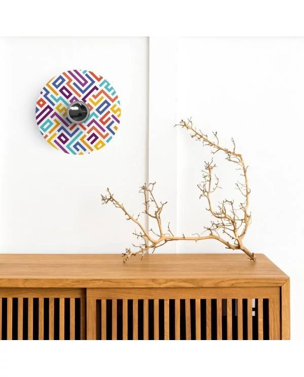Mini pantalla Dibond con motivos geométricos