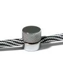 Sarè - Fijación a la pared, pasacables de metal para cable textil - 2 piezas