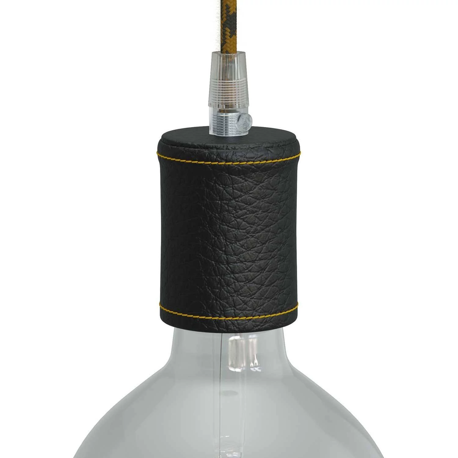Leather Covered Wooden Lamp Holder Kit | Creative-Cables