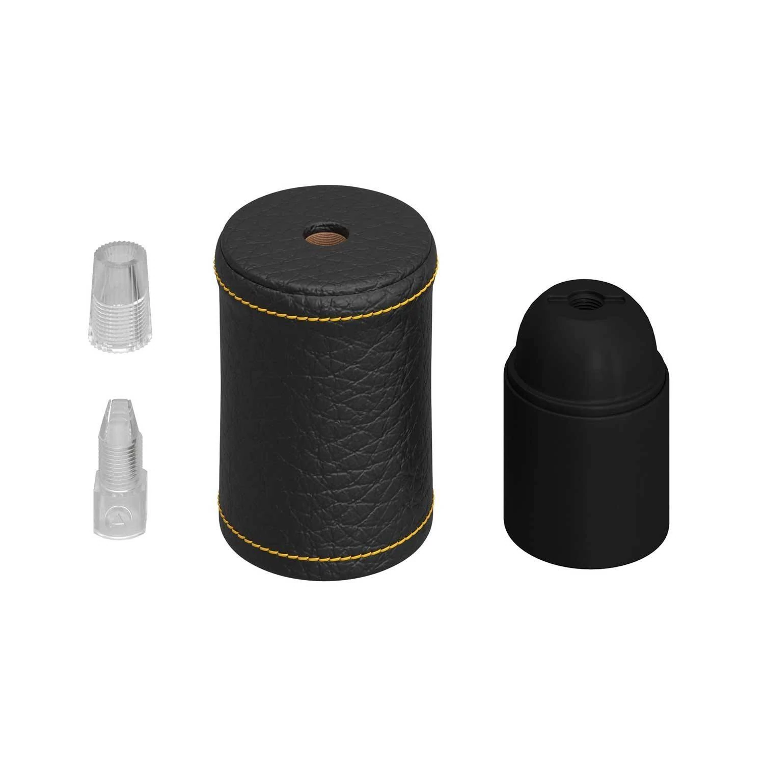 Leather Covered Wooden Lamp Holder Kit | Creative-Cables