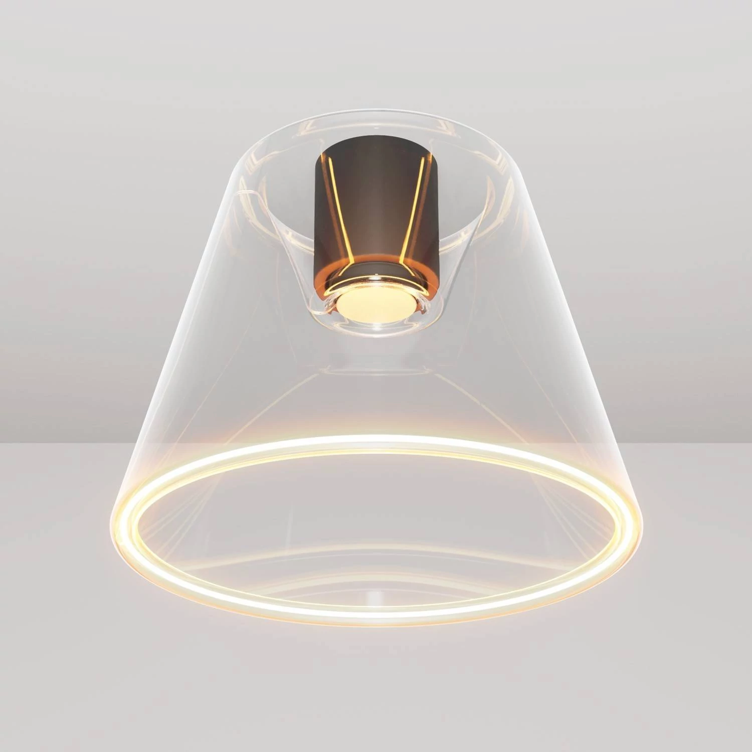 Lámpara de techo de diseño cónico transparente Bombilla Ghost