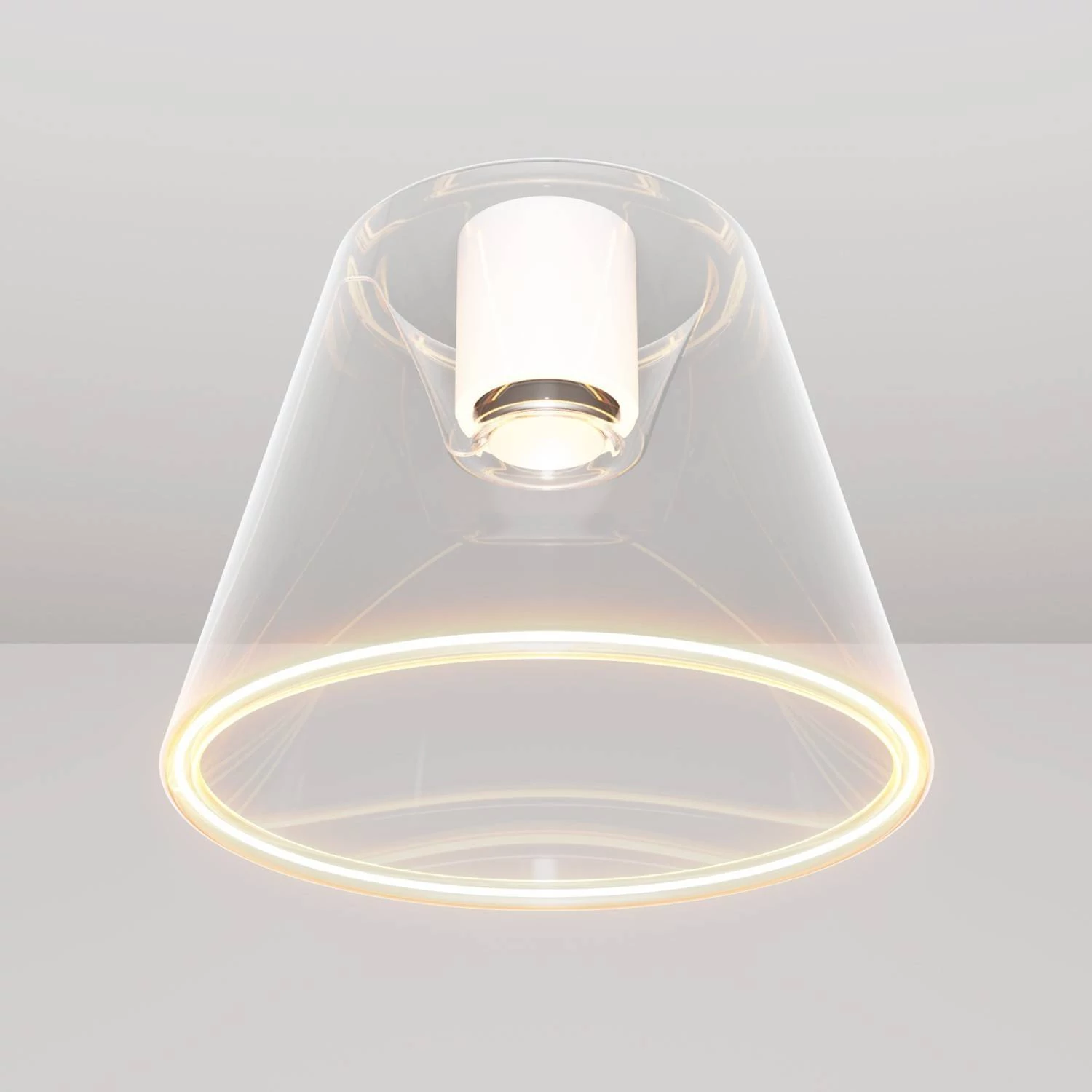 Lámpara de techo de diseño cónico transparente Bombilla Ghost
