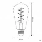 C04 - Bombilla LED ST64 dorada filamento en espiral