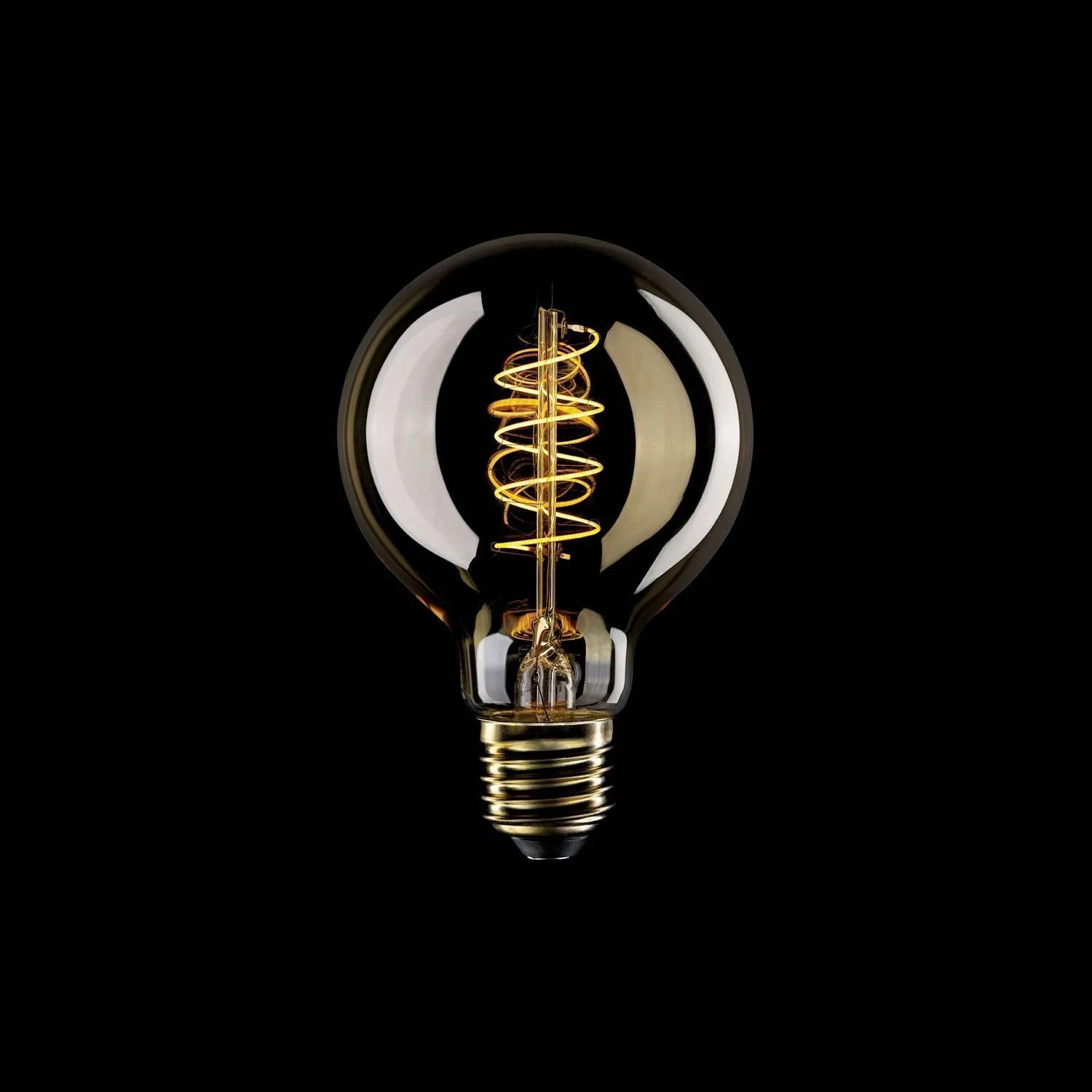 C05 - Bombilla LED G80 dorada filamento en espiral
