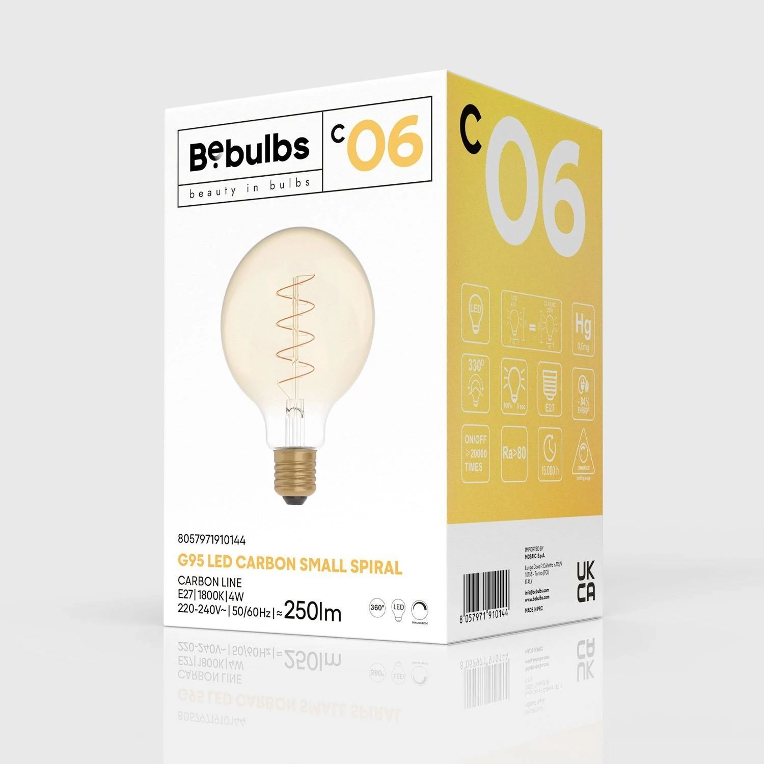 C06 - Bombilla LED G95 dorada filamento en espiral