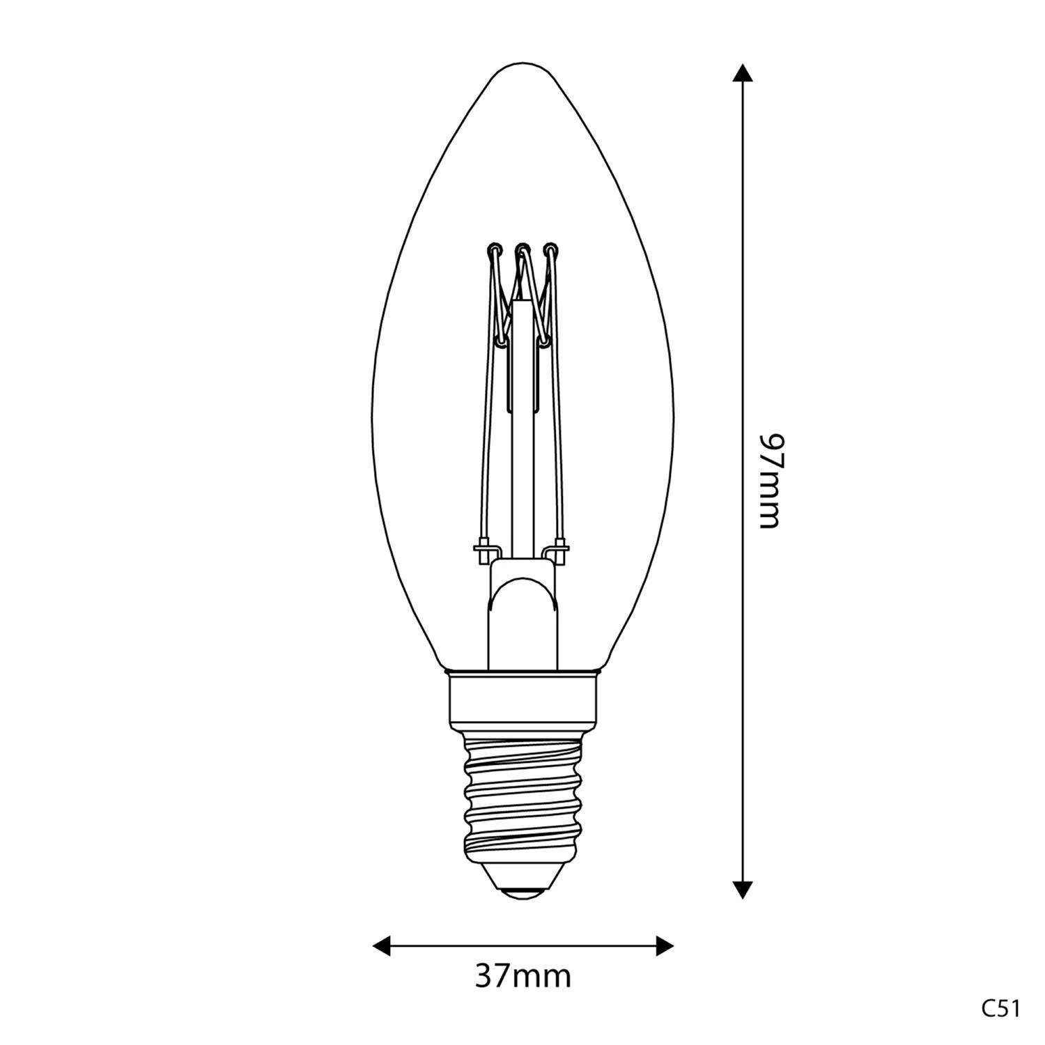 C51 - Bombilla LED C35 dorada