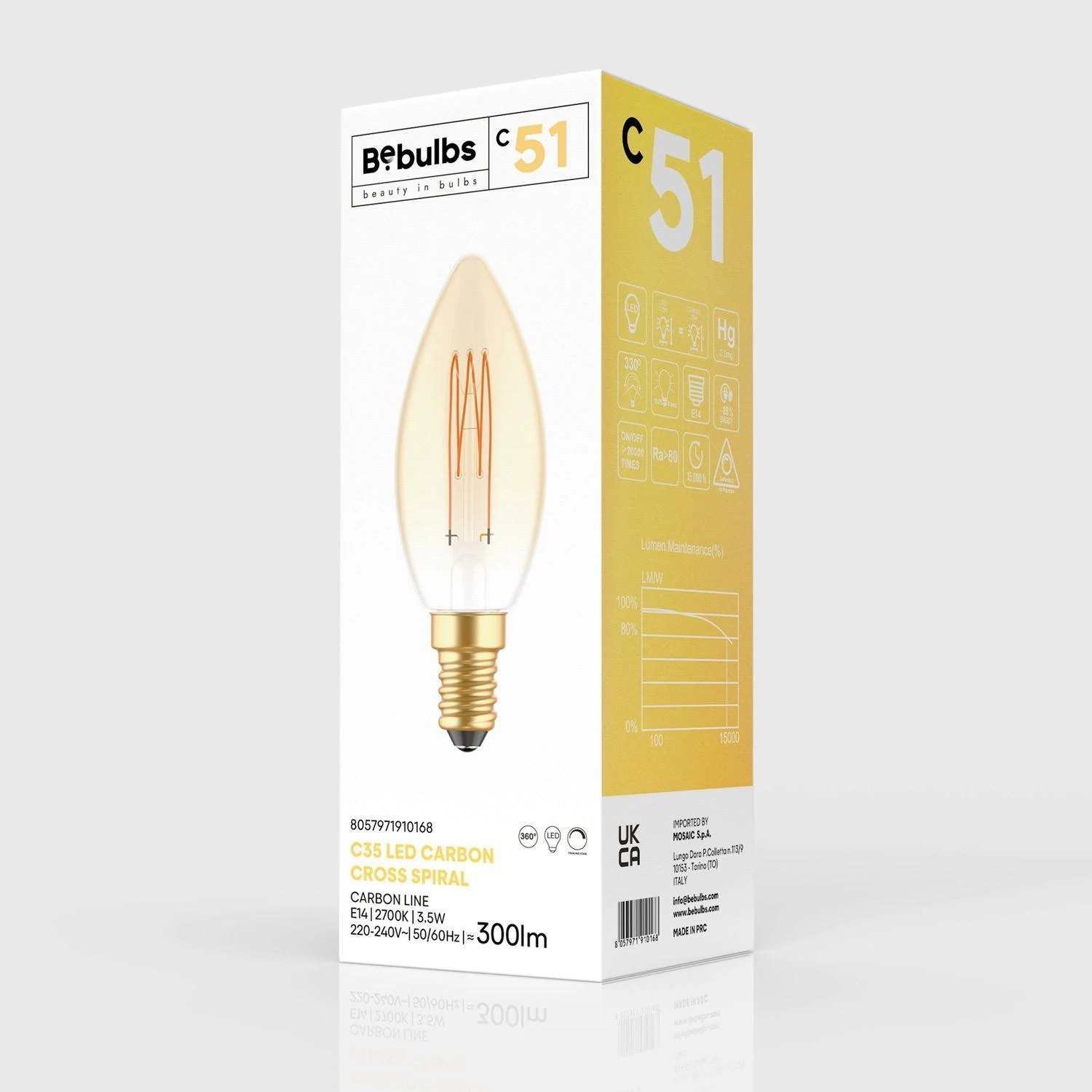 C51 - Bombilla LED C35 dorada