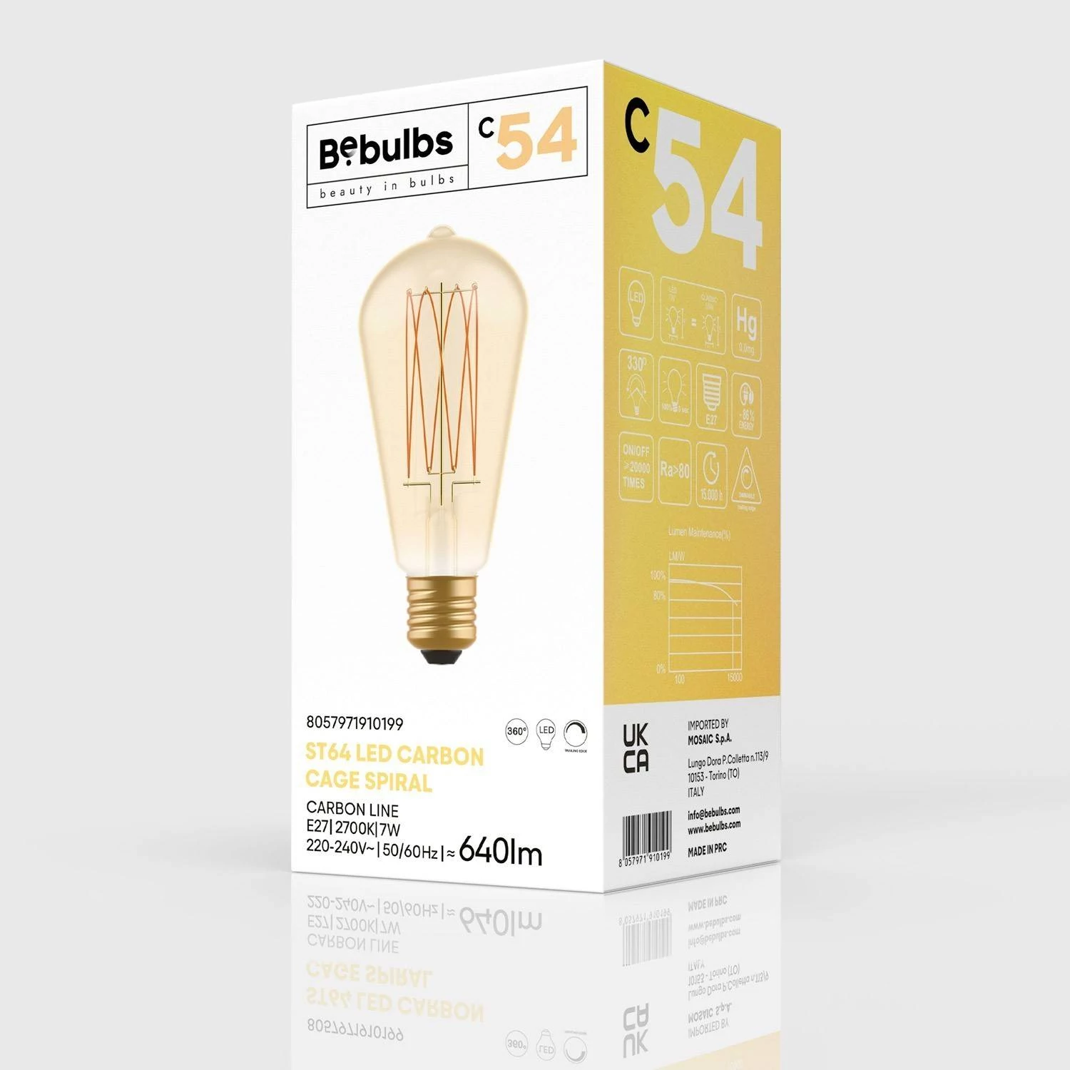 C54 - Bombilla LED ST64 dorada