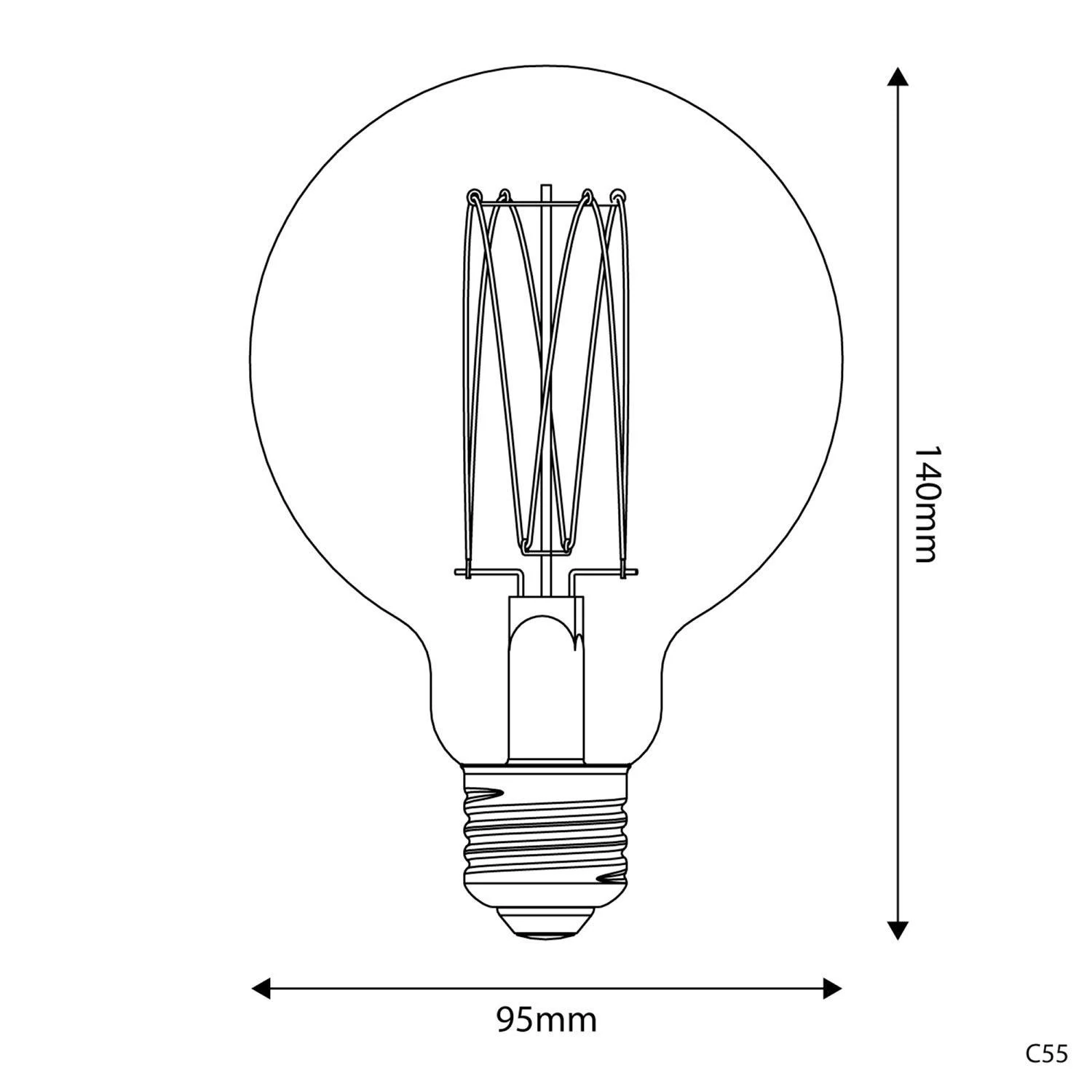 C55  - Bombilla LED G95 dorada