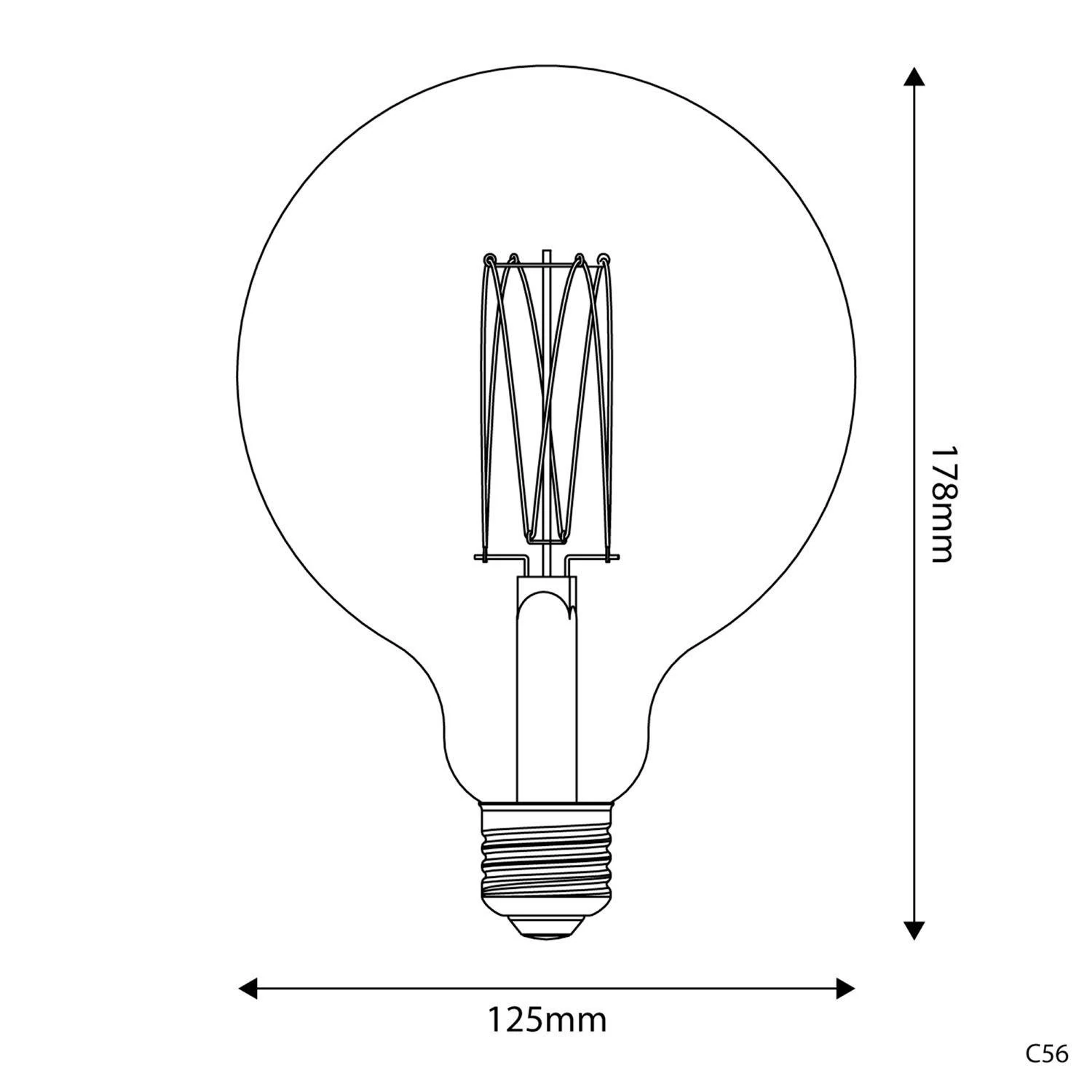 C56 - Bombilla LED G125 dorada