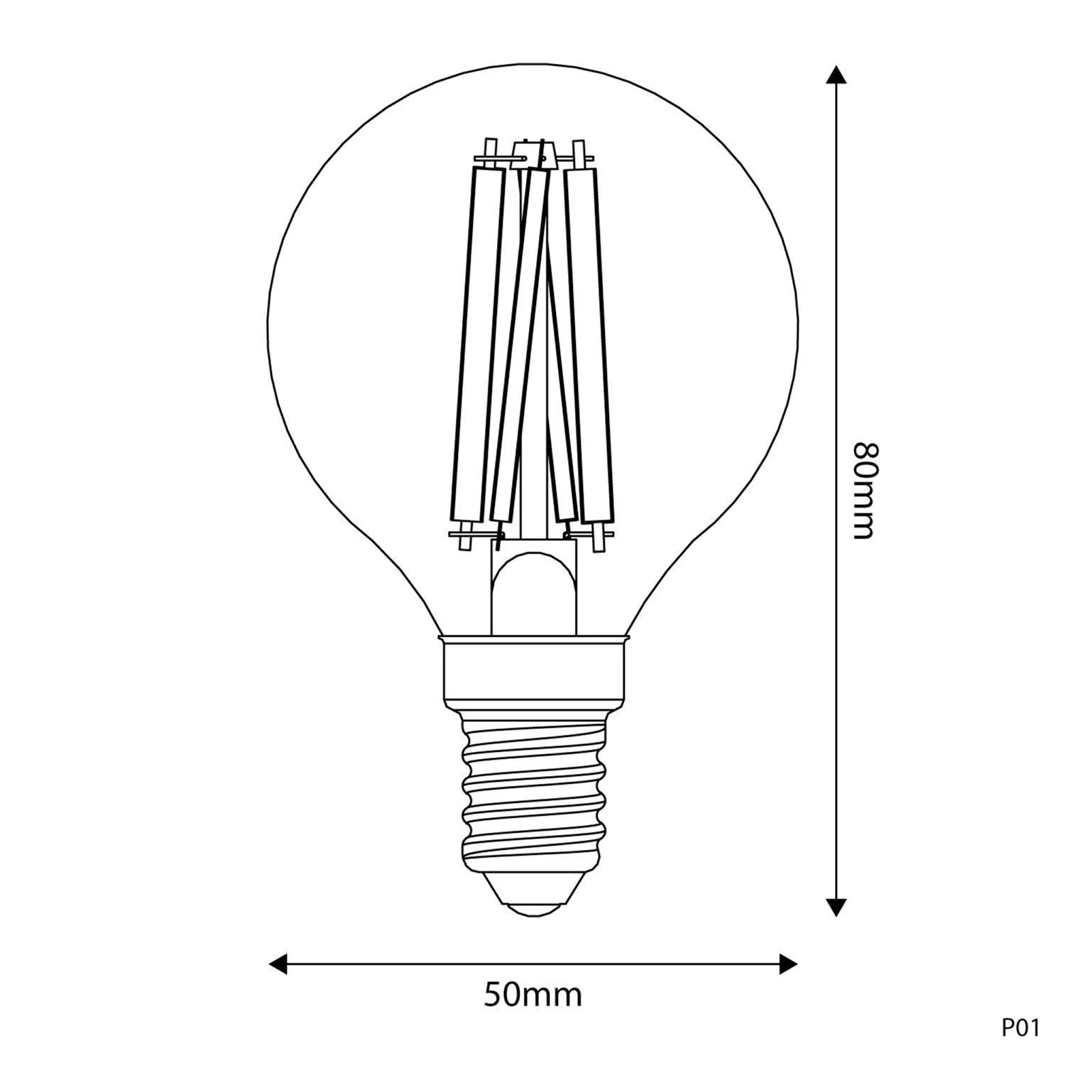 Bombilla LED G50 efecto porcelana CRI 95