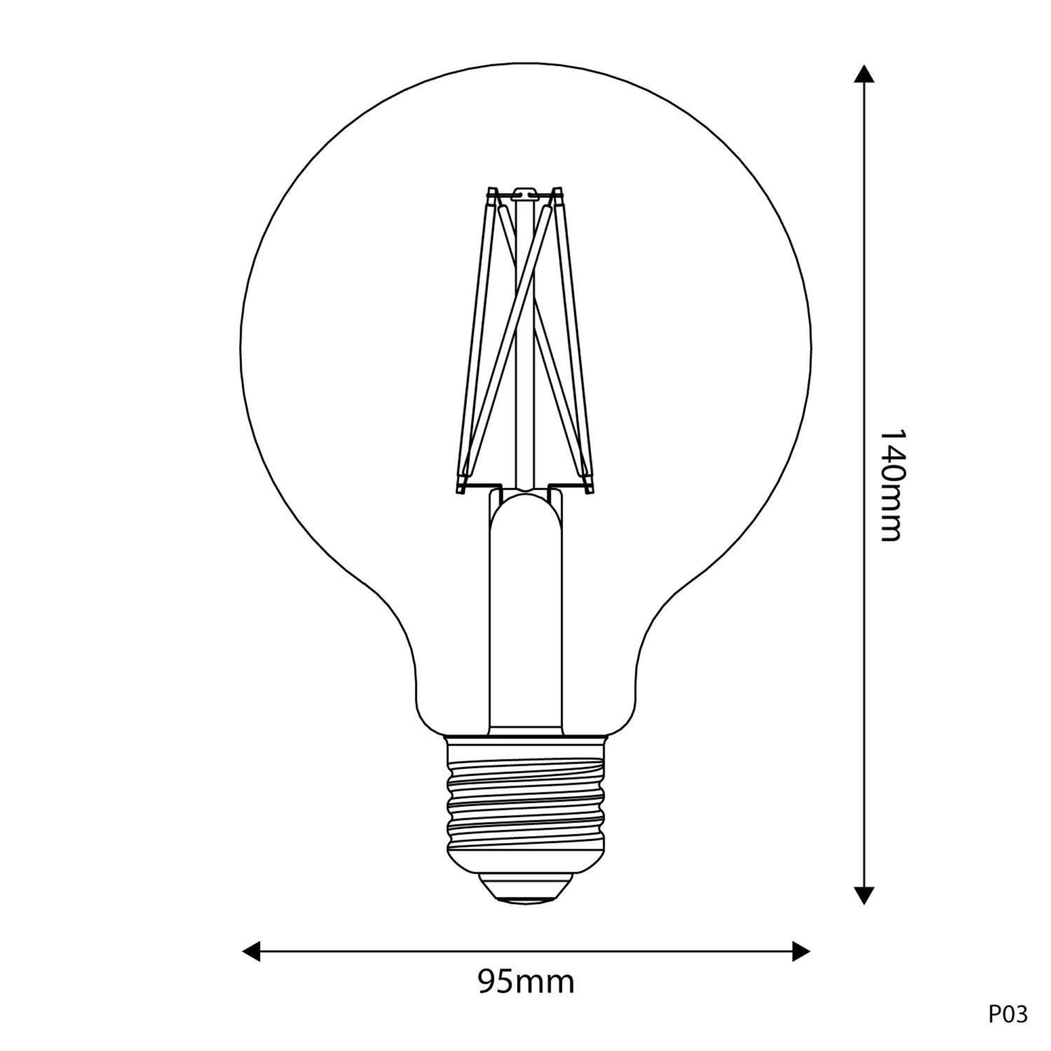 Bombilla LED G95 efecto porcelana CRI 95