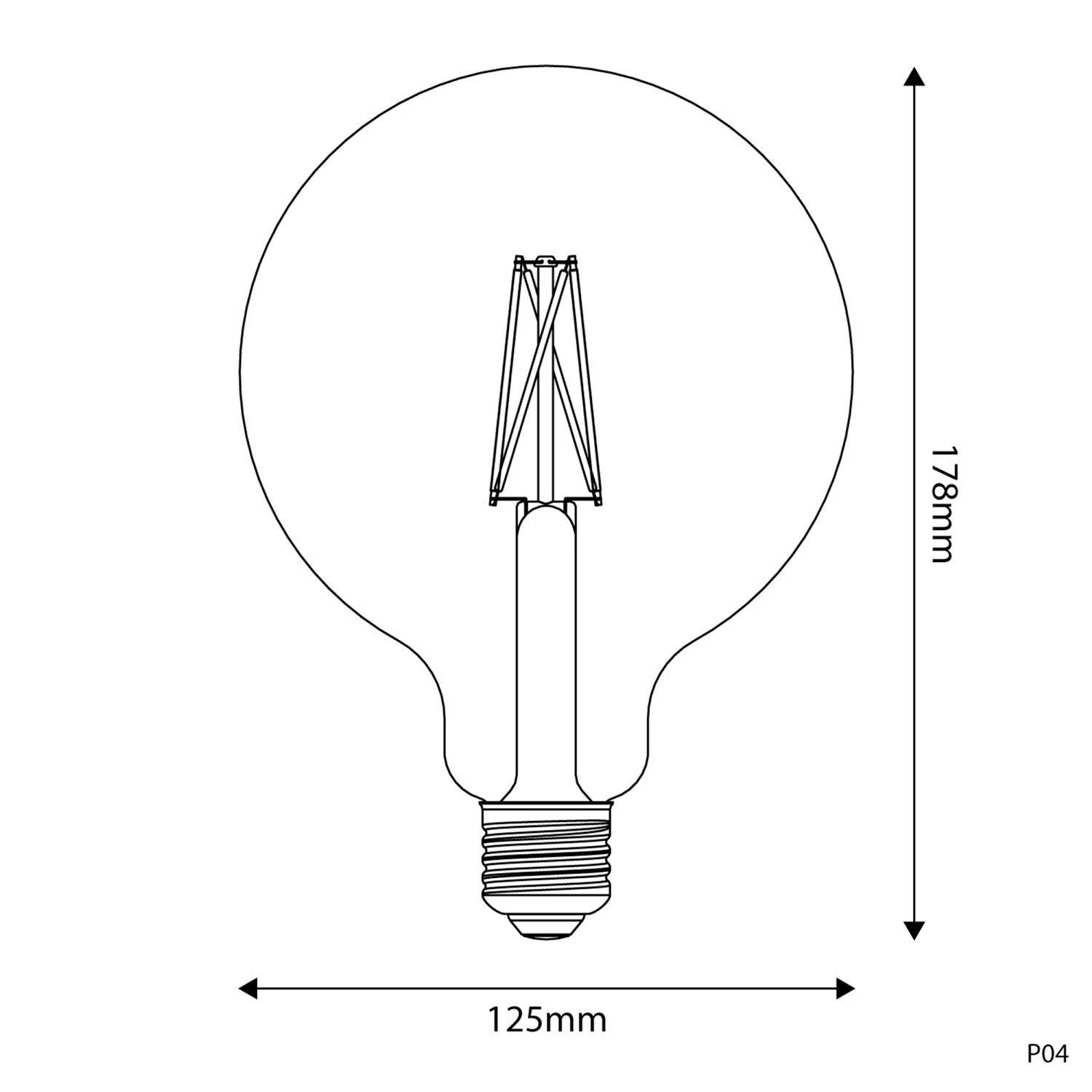 Bombilla LED G125 efecto porcelana CRI 95