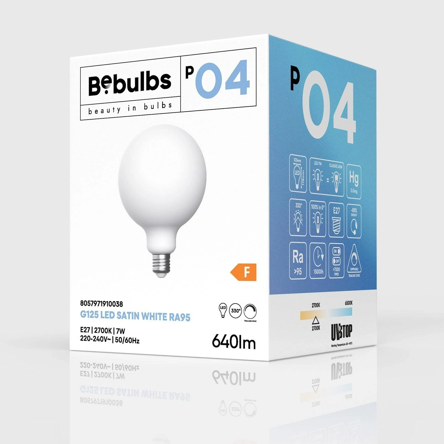 Bombilla LED G125 efecto porcelana CRI 95