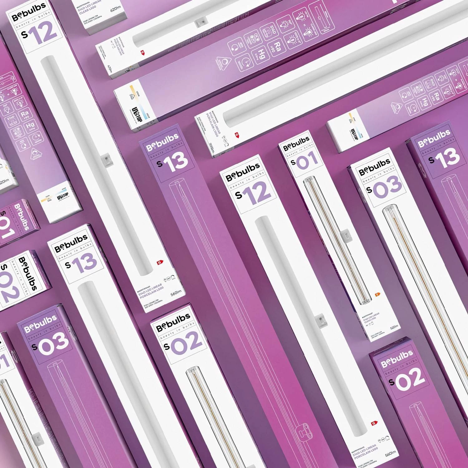 Bombilla LED lineal transparente S14d longitud 300 mm