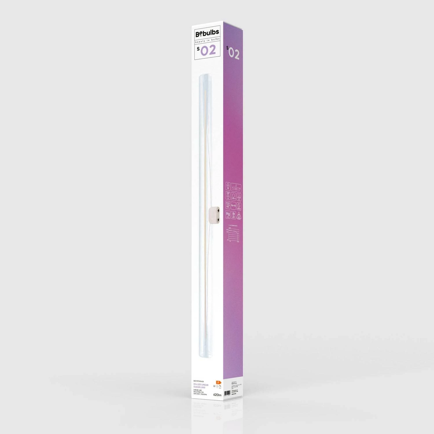 Bombilla LED lineal transparente S14d longitud 500 mm