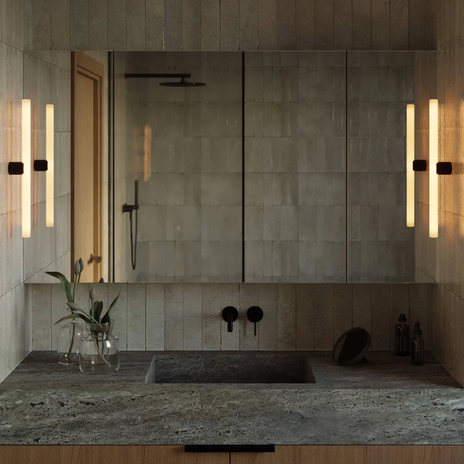 Bombilla LED lineal efecto porcelana S14d longitud 300 mm
