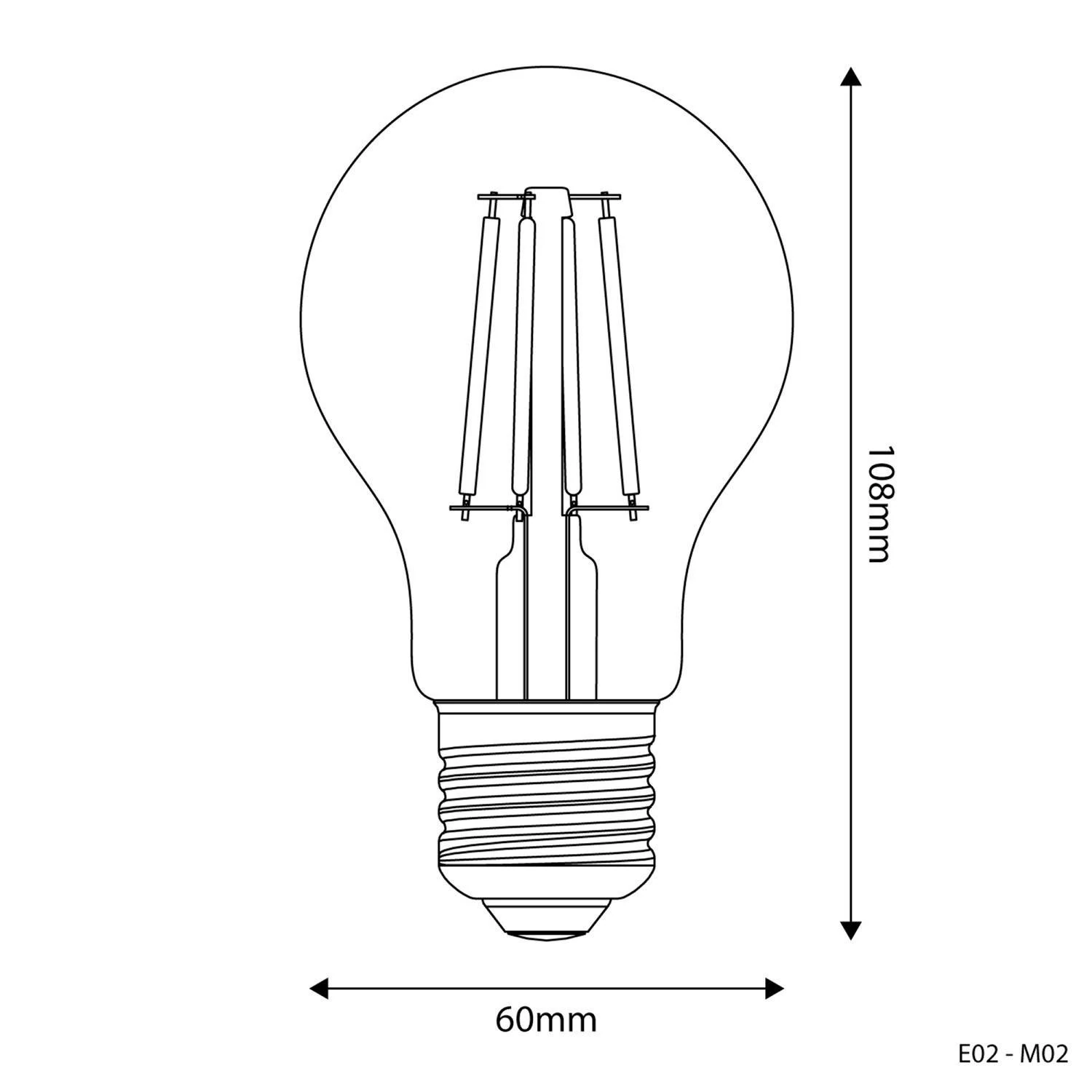 Bombilla LED Gota Transparente A60 E27 2700K