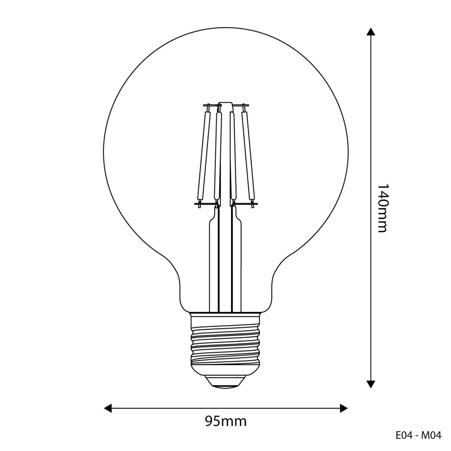 Bombilla LED Transparente Globo G95 E27 2700K