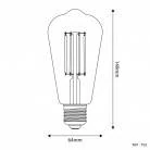 Bombilla LED Transparente Edison ST64 E27 3500K
