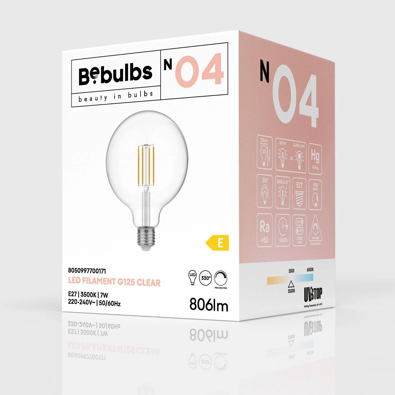 Bombilla LED Transparente Globo G125 E27 3500K