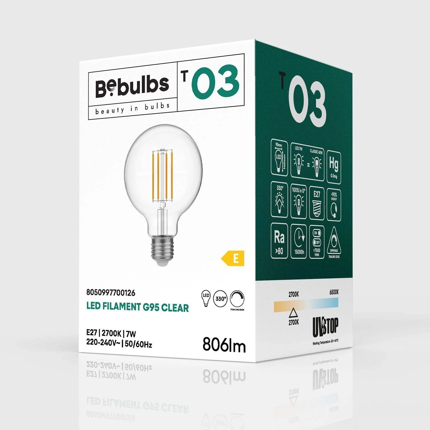 Bombilla LED Globo Transparente G95 E27 2700K