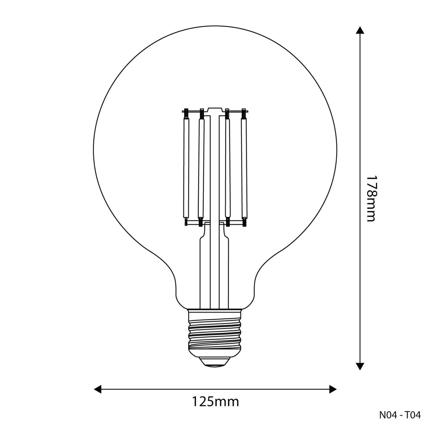 Bombilla LED transparente Globo G125 E27 2700K