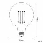 Bombilla LED transparente Globo G125 E27 2700K