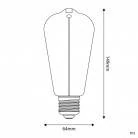 Bombilla LED Smoky Magnetic Deco Line Edison ST64 2.2W 60Lm E27 1800K - F03
