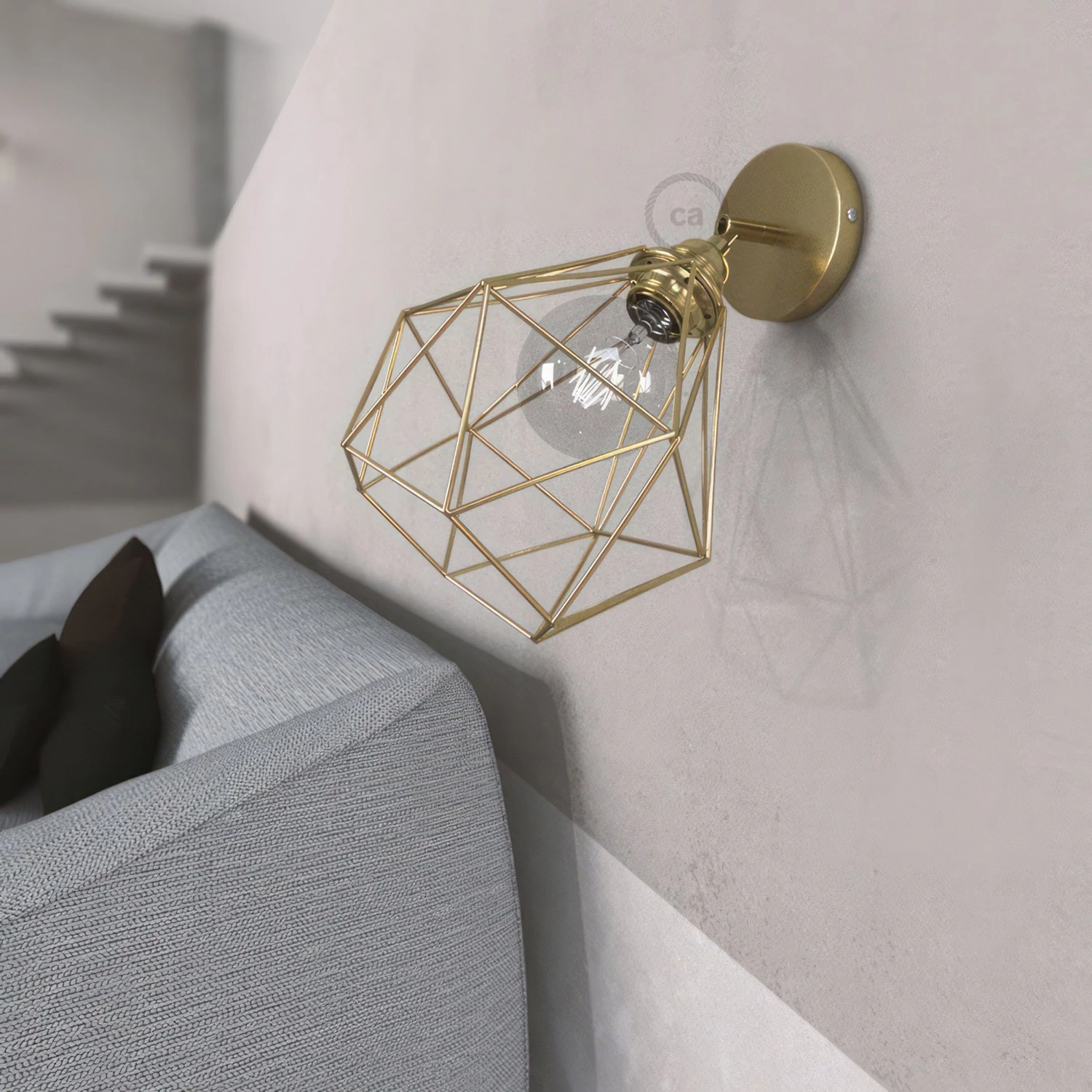Lámpara de pared o techo metal orientable jaula Diamond
