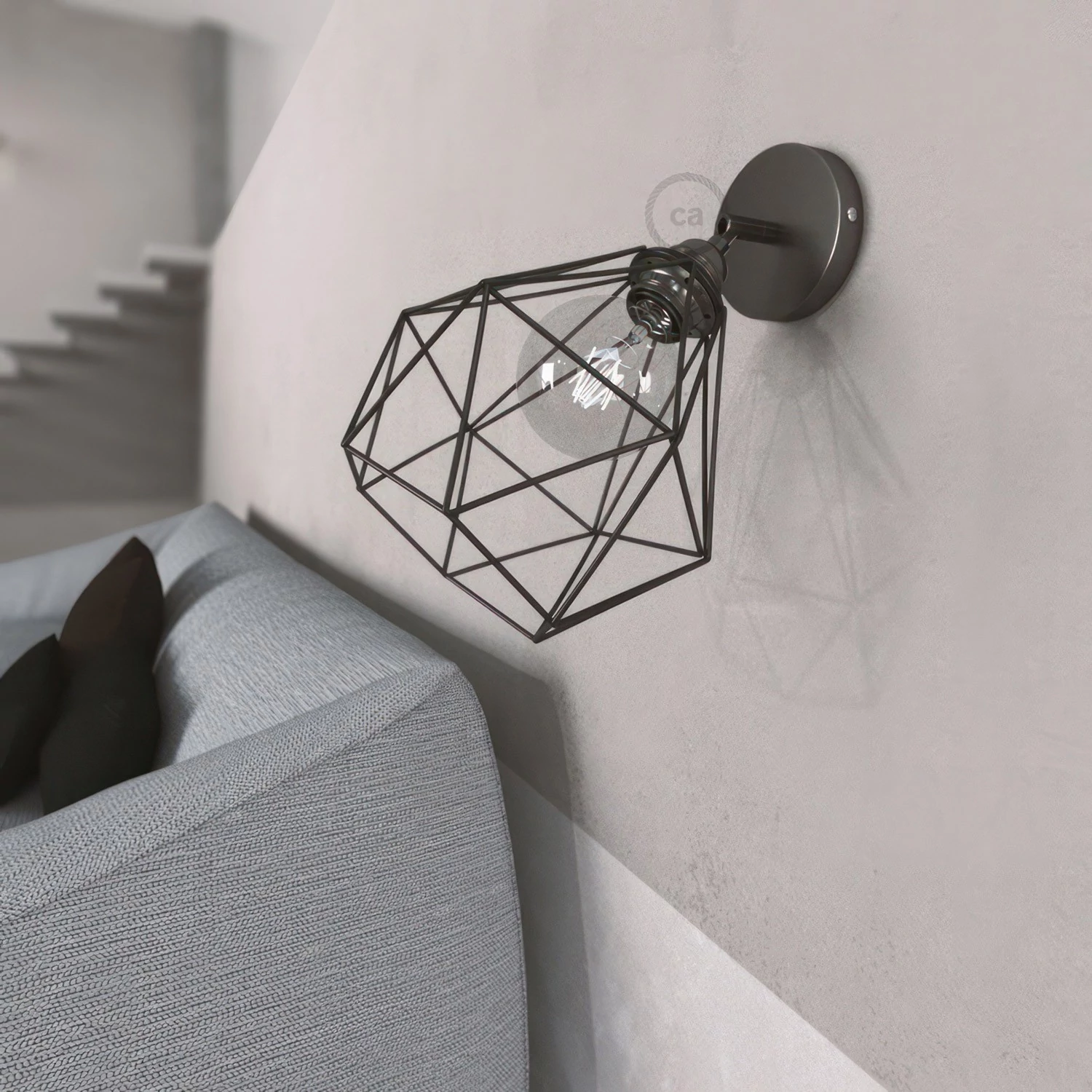 Lámpara de pared o techo metal orientable jaula Diamond
