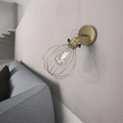 Lámpara de pared o techo metal orientable con jaula Drop