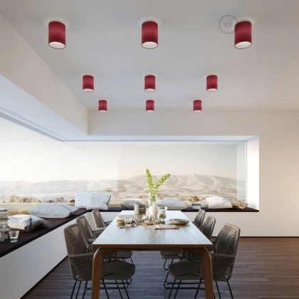 Lámpara de pared o techo con pantalla cilíndrica tela Metal