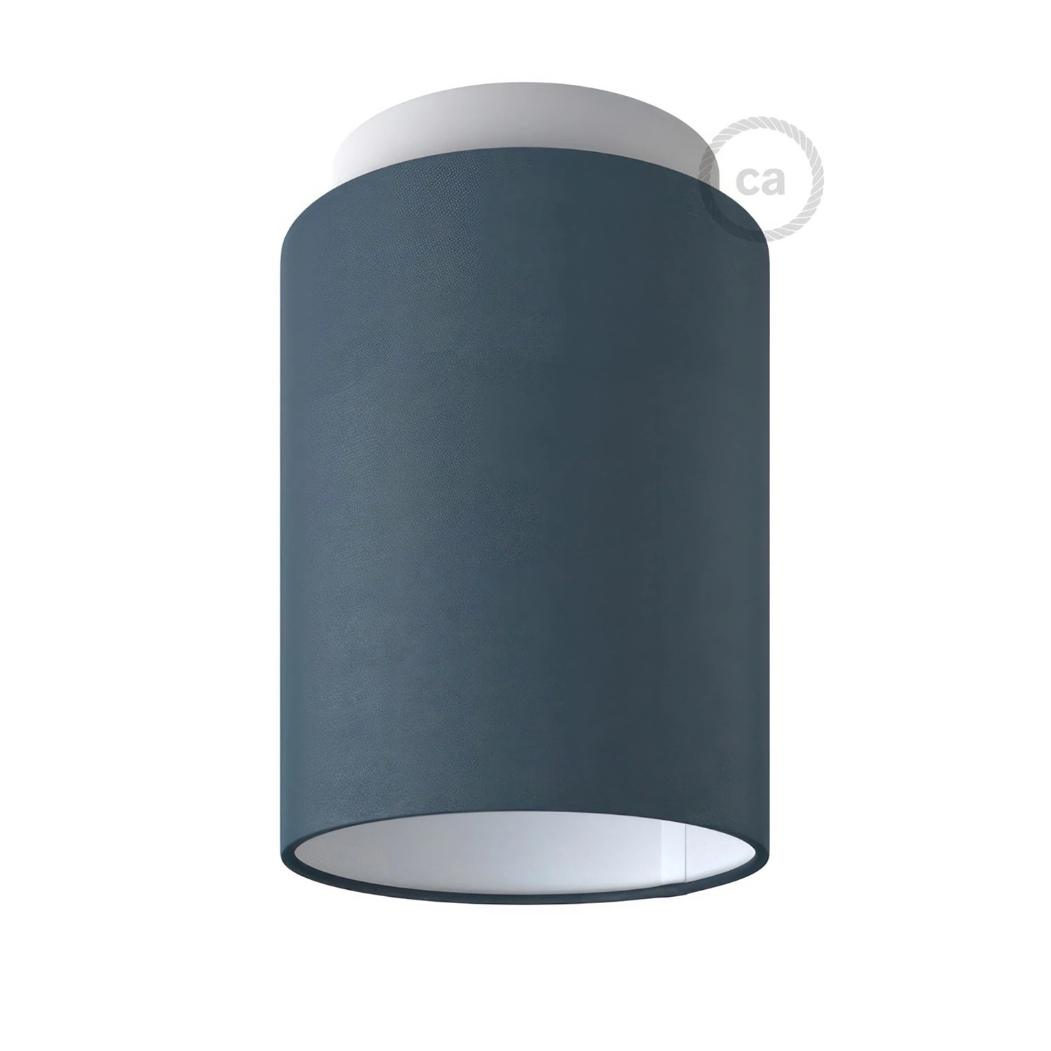 Lámpara de pared o techo con pantalla cilíndrica tela Metal