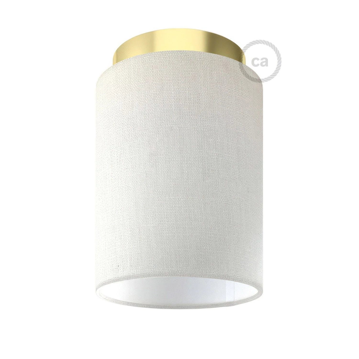 Lámpara de pared o techo con pantalla cilíndrica de tela