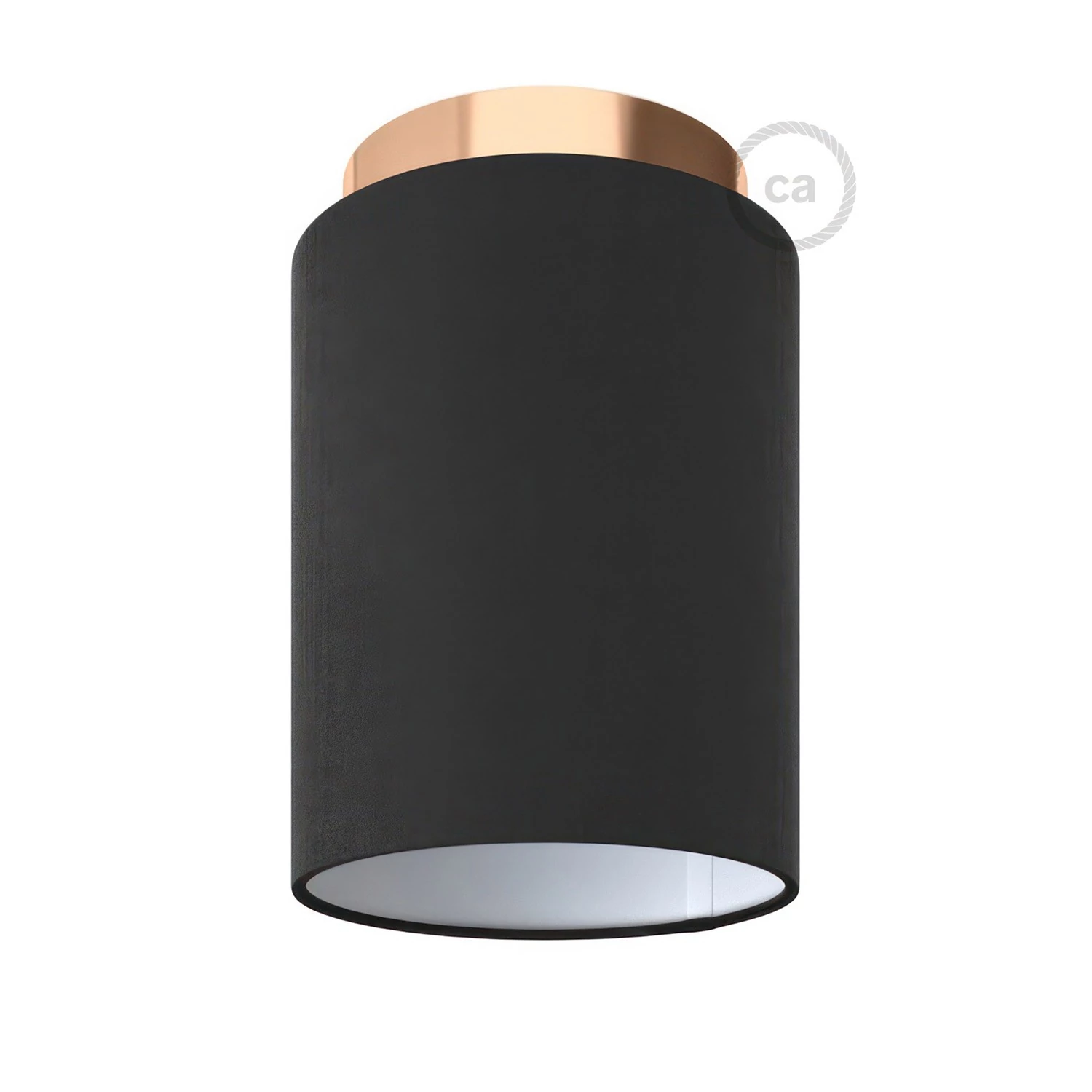 Lámpara de pared o techo con pantalla cilíndrica de tela