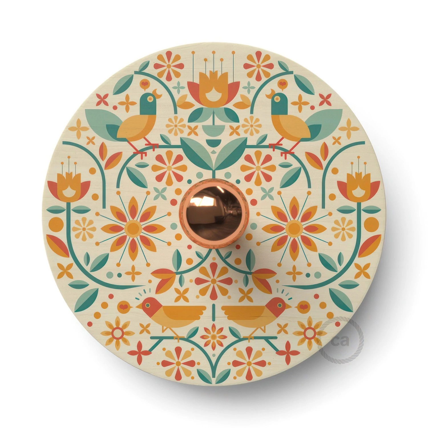 Lámpara de pared Ethnic pantalla UFO ilustrada doble cara