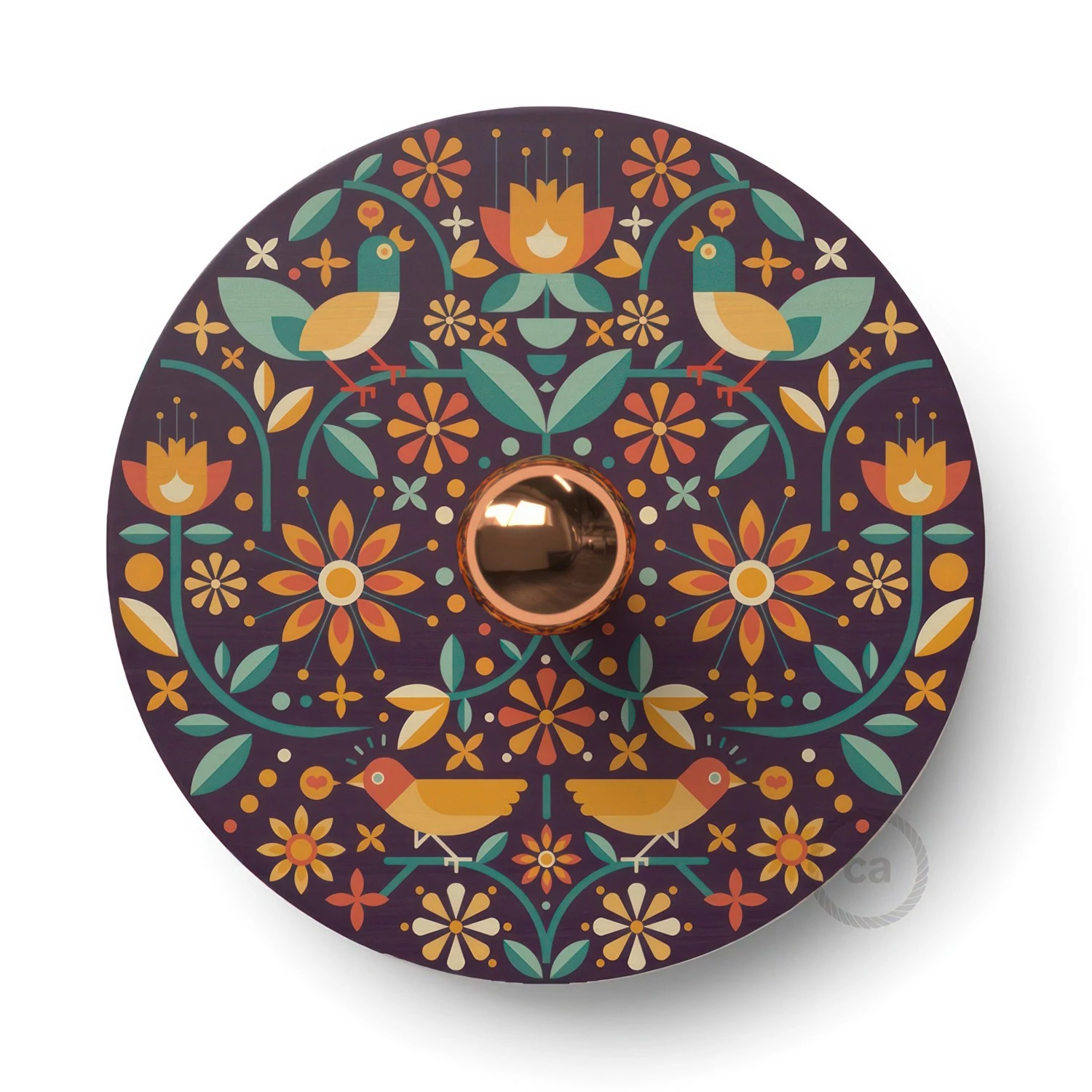 Lámpara de pared Ethnic pantalla UFO ilustrada doble cara