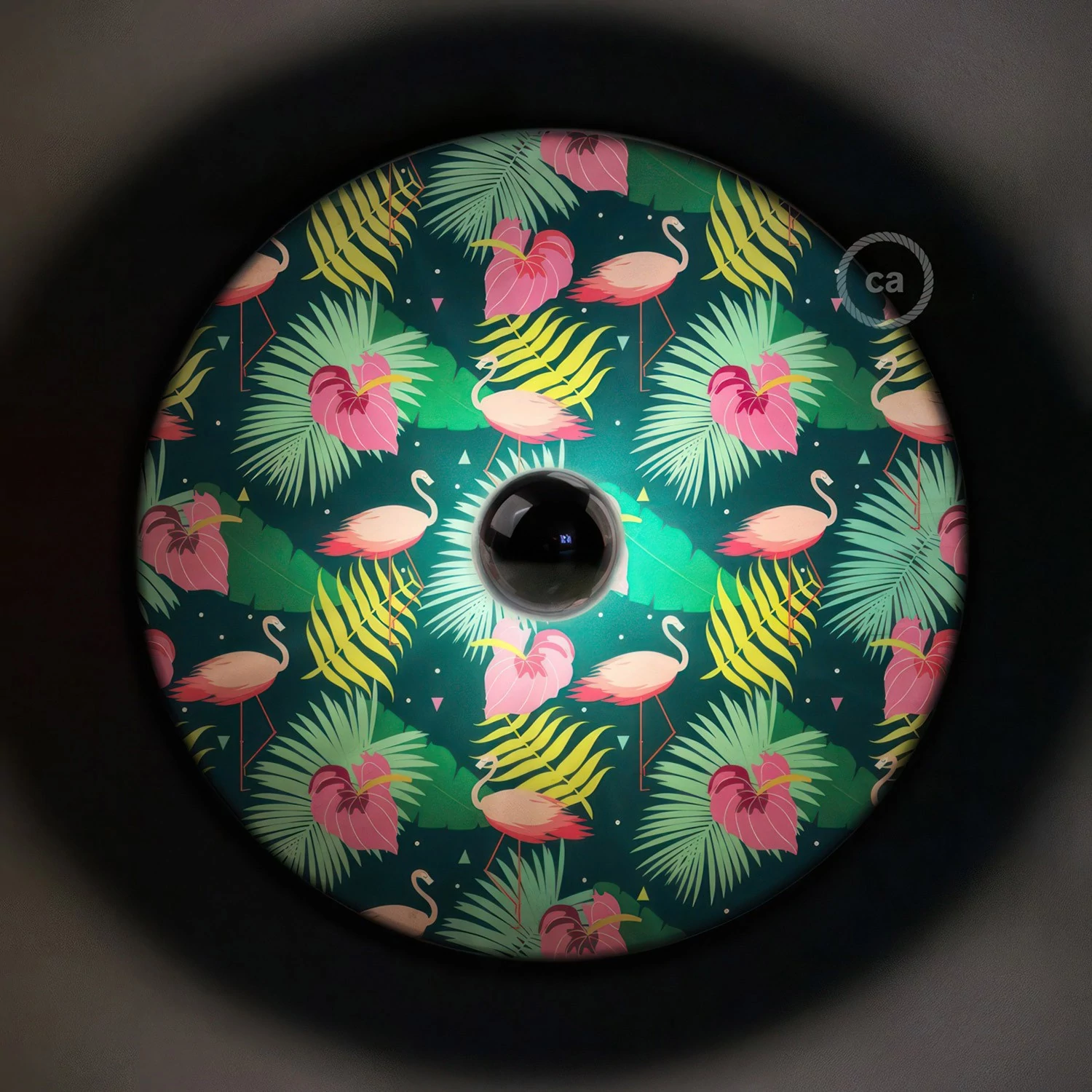 Lámpara de pared Ethnic pantalla UFO ilustrada doble cara