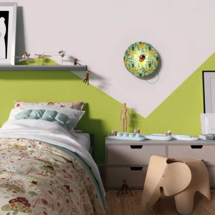 Lámpara de pared Ethnic pantalla UFO ilustrada doble cara