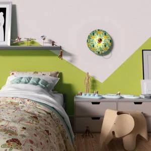 Lámpara de pared Ethnic pantalla UFO ilustrada doble cara